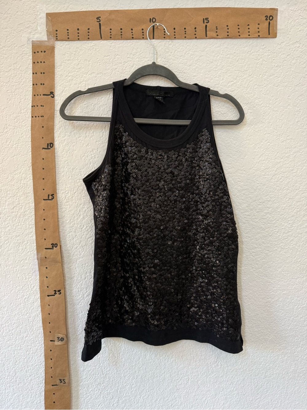 Kenneth Cole New York Black Sequin Tank Top